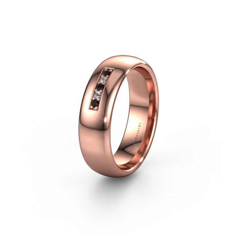 Wedding ring WH0111L36BP 585 rose gold black diamond ±0.24x0.08 in