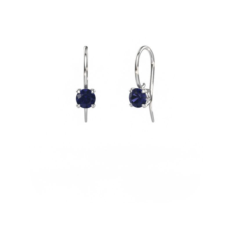 Drop earrings Cleo RND 585 white gold sapphire 5 mm