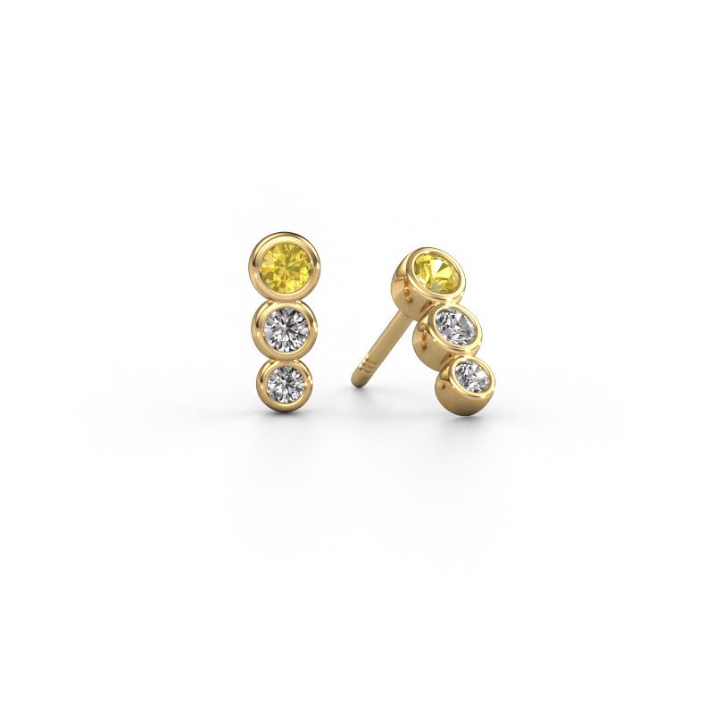 Boucles d'oreilles Felica 585 or jaune saphir jaune 2.7 mm