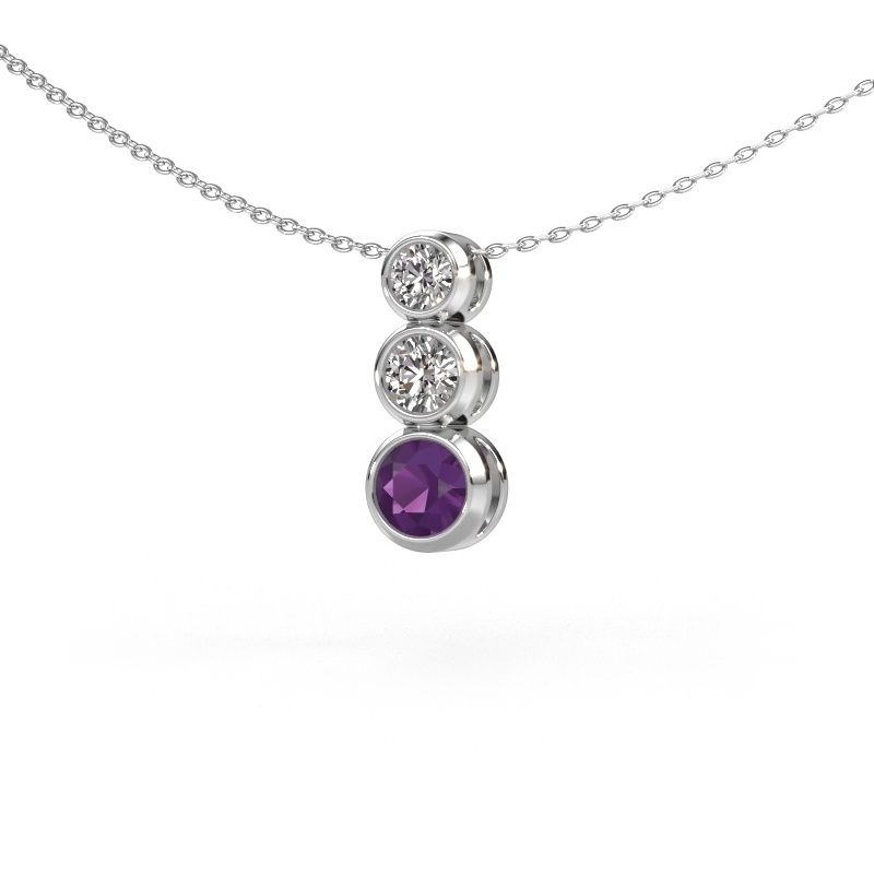 Pendentif Linda 950 platine améthyste 5 mm