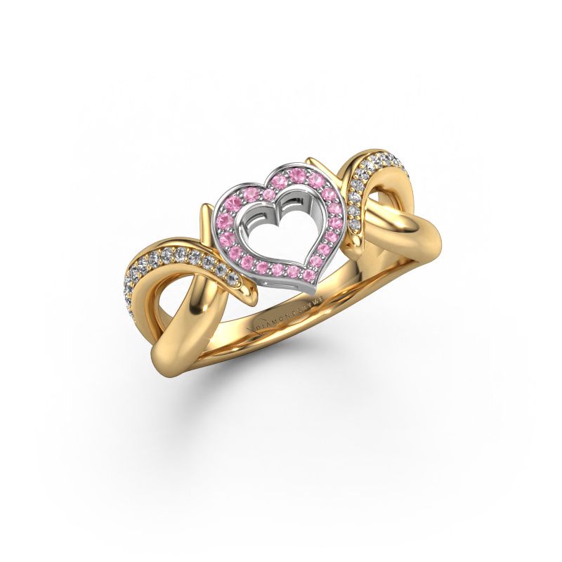 Ring Earlie 2 585 gold pink sapphire 1.1 mm