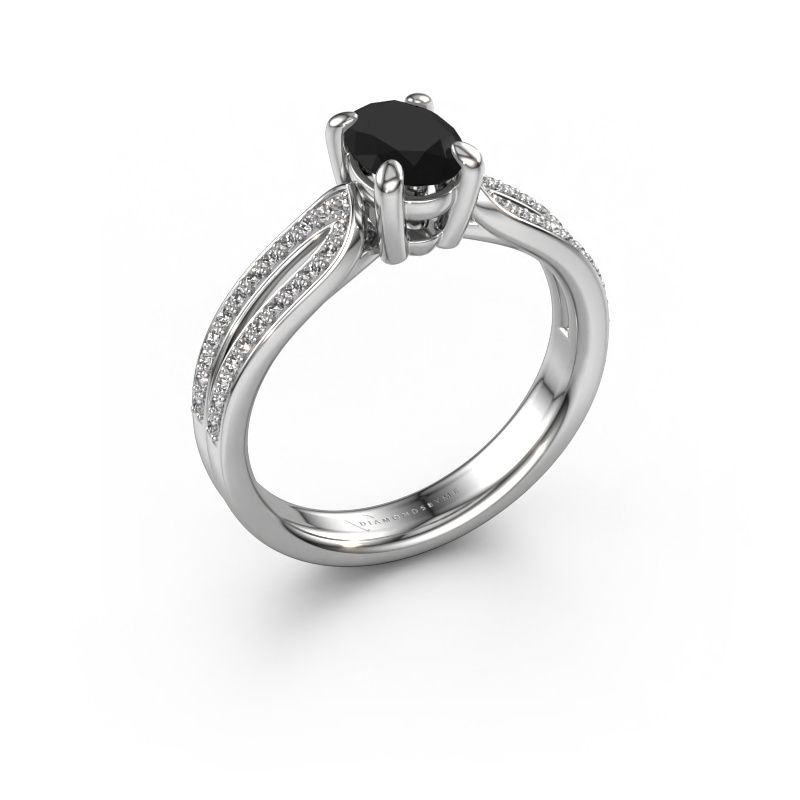 Verlobungsring Antonia ovl 2 585 Weißgold Schwarz Diamant 1.28 crt