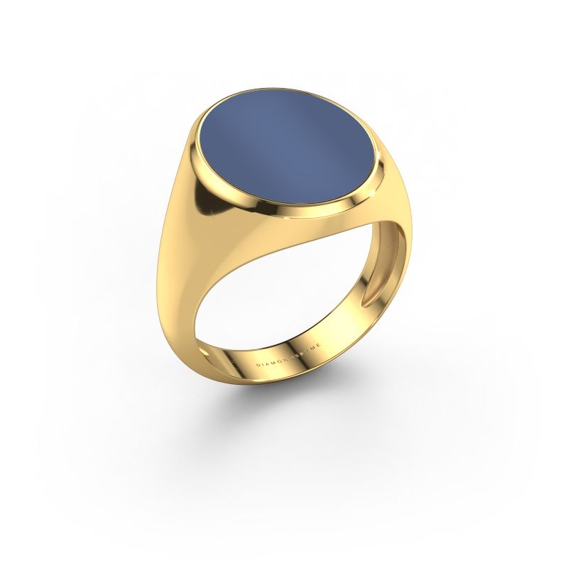 Siegelring Herman 6 light 585 Gold Blau Lagenstein 16x13 mm