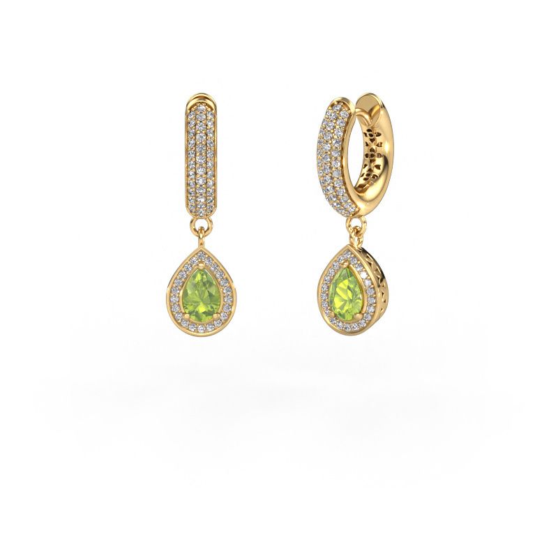 Drop earrings Barbar 2 585 gold peridot 6x4 mm