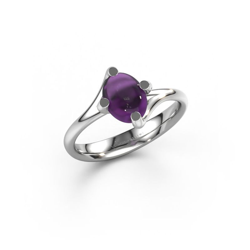 Ring Nora 950 platinum amethyst 8x6 mm