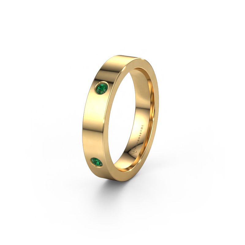 Wedding ring WH0104L14BP 585 gold emerald 2.2 mm ±4x2 mm
