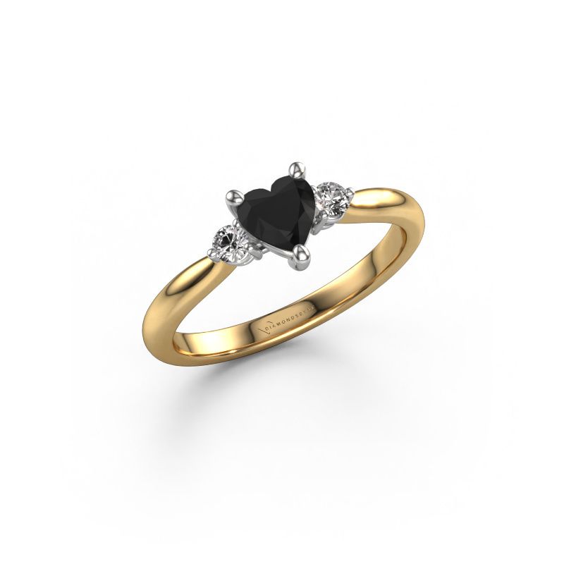 Engagement ring Lieselot HRT 585 gold black diamond 0.76 crt