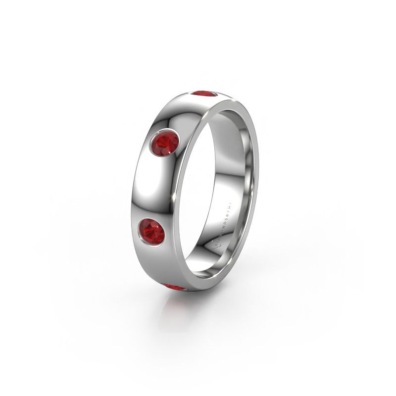Wedding ring WH0105L25BP 950 platinum ruby 3 mm ±5x2 mm