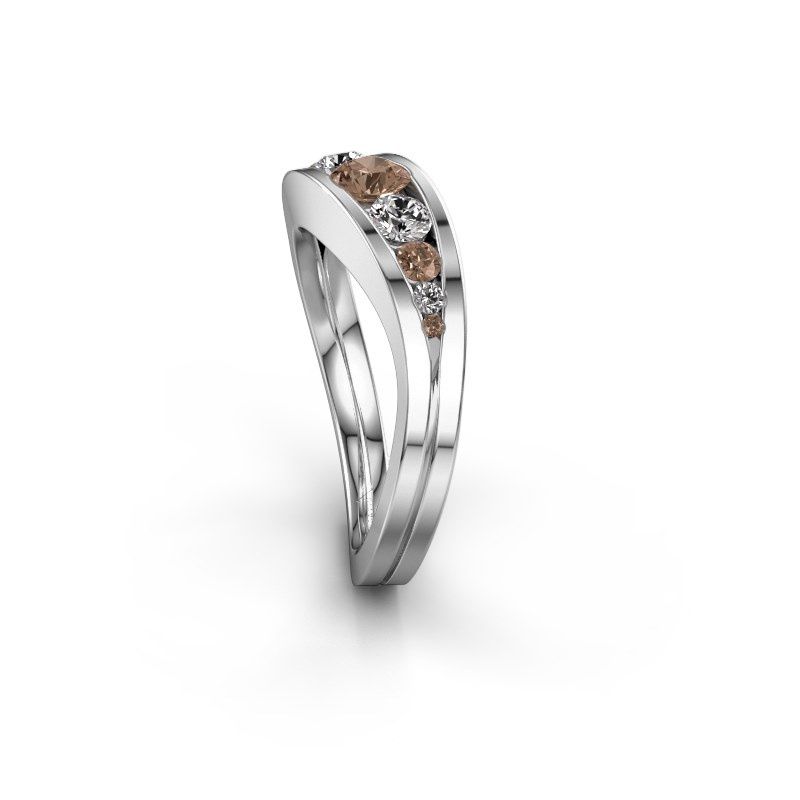 Afbeelding van Ring Sigrid 2<br/>950 platina<br/>Bruine diamant 0.594 crt