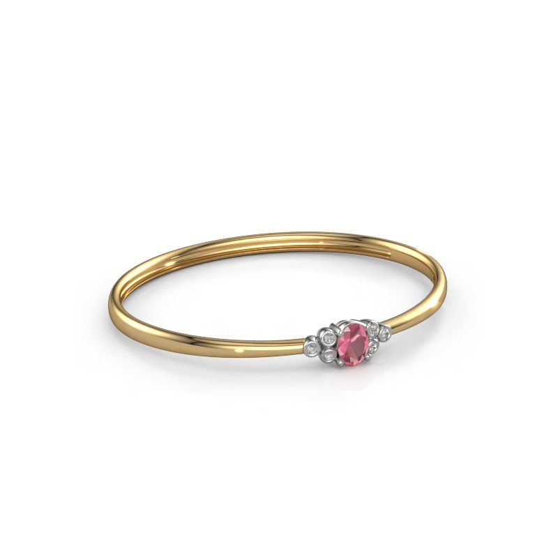 Bangle Lucy 585 gold tourmaline pink 8x6 mm