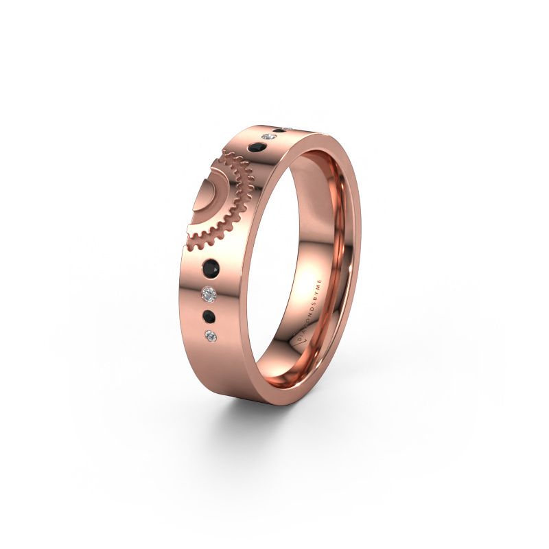 Wedding ring WH2116L25A 585 rose gold black diamond ±0.20x0.07 in