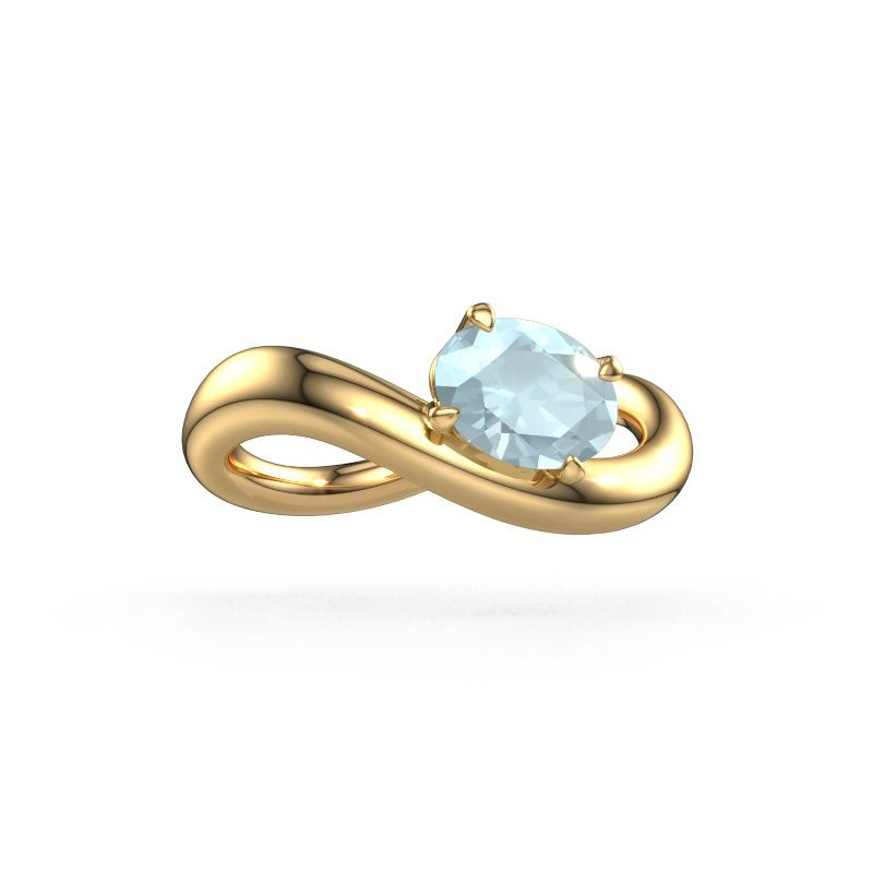 Verlovingsring Chloe OVL 585 goud aquamarijn 7,5x5,5 mm