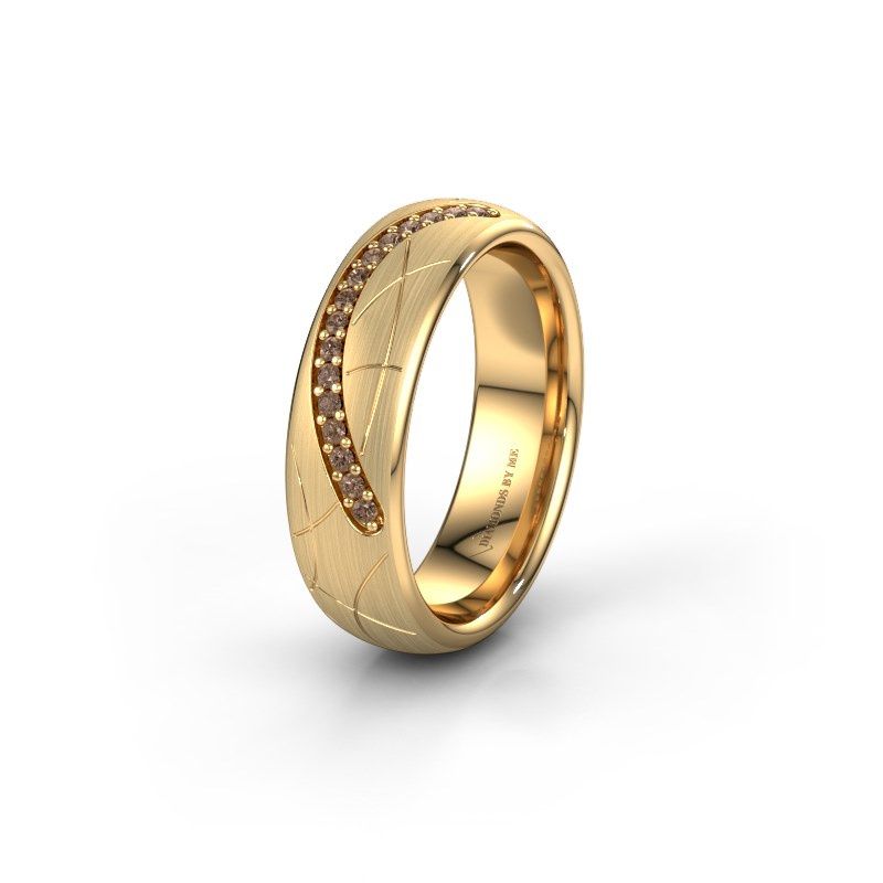Image of Wedding ring WH2060L36CM<br/>585 gold ±6x2.2 mm<br/>Brown diamond