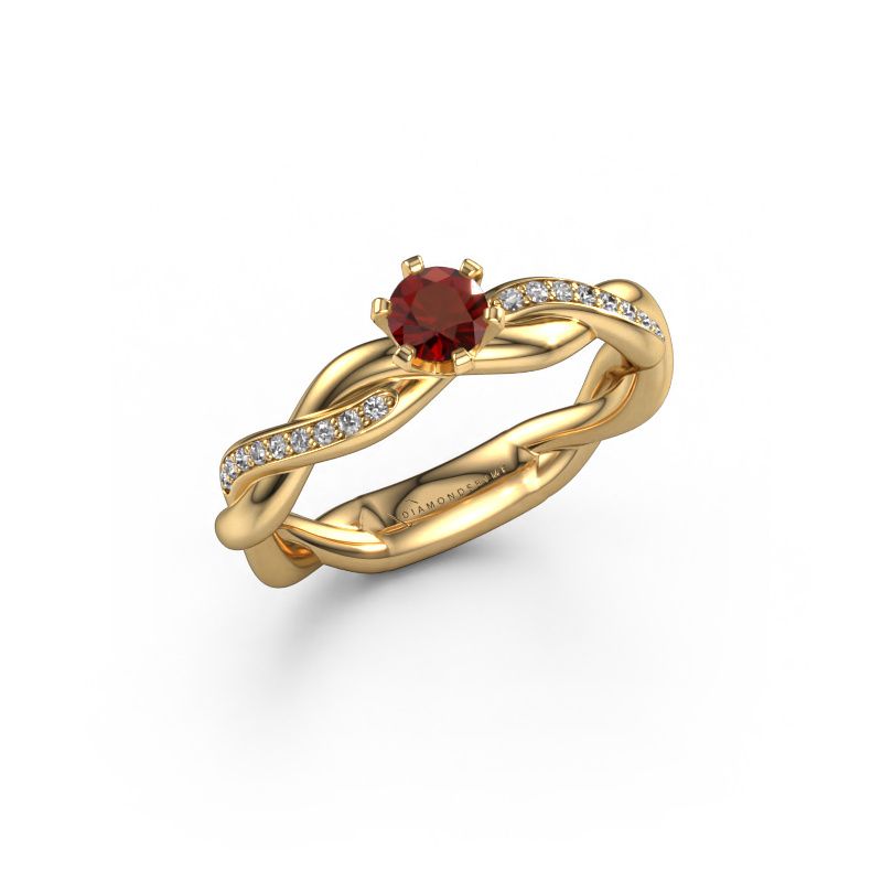 Engagement ring Page 585 gold garnet 5.4 mm