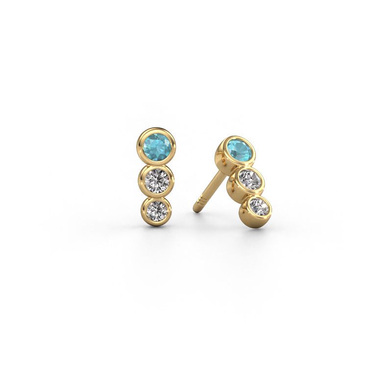 Boucles d'oreilles Felica 585 or jaune topaze bleue 2.7 mm