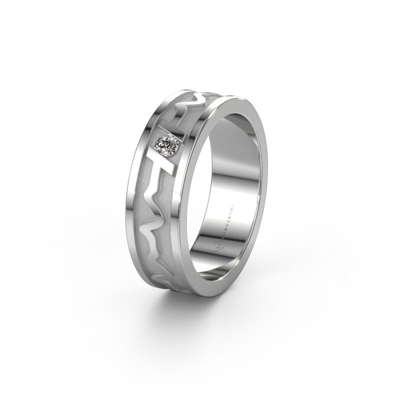 Wedding ring Heartbeat 3 585 white gold ±6x1.8 mm