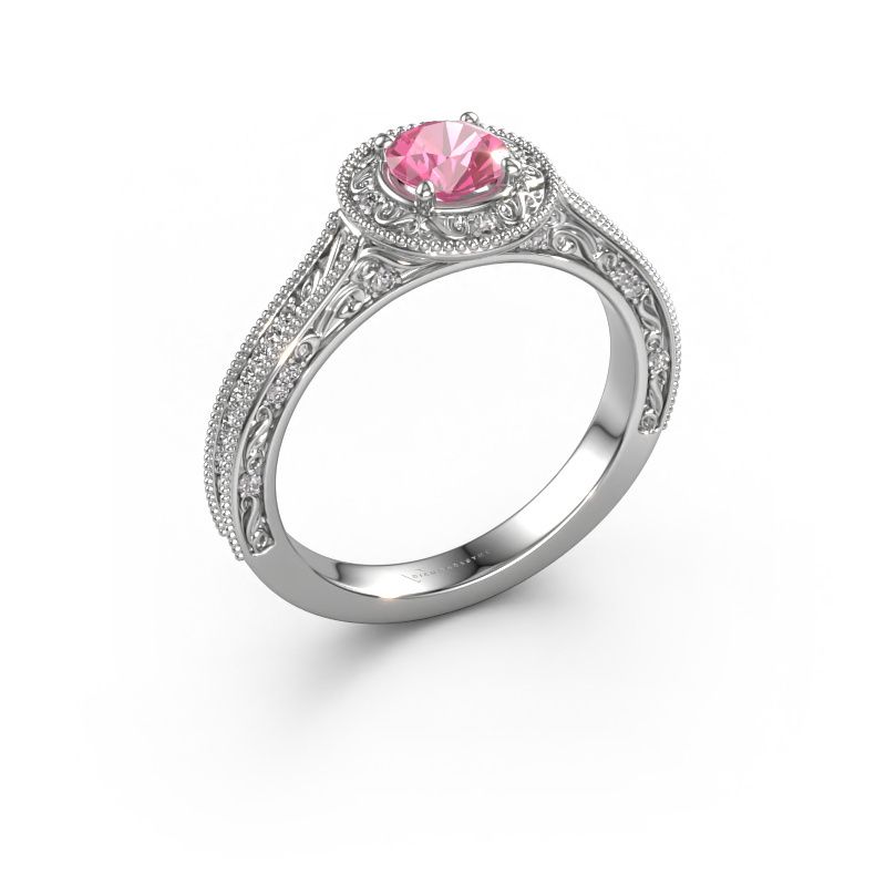 Engagement ring Alice RND 950 platinum pink sapphire 5 mm