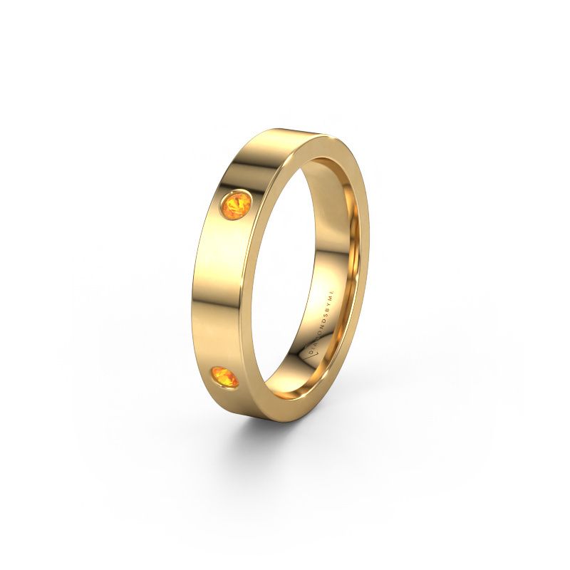 Wedding ring WH0104L14BP 585 gold citrin 2.2 mm ±4x2 mm