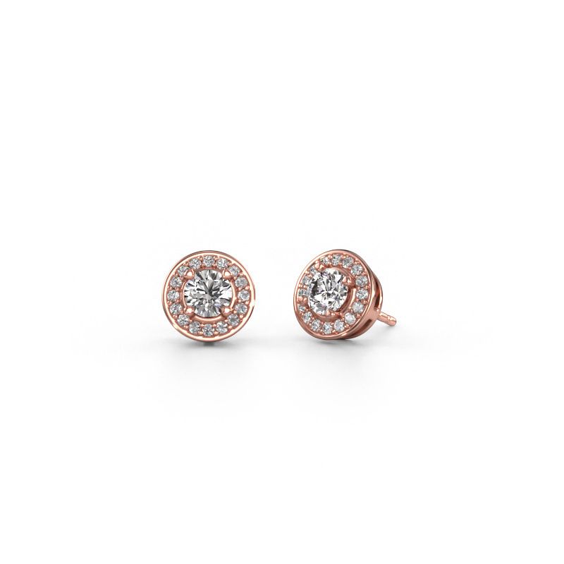 Clous d'oreilles Agaat 585 or rose diamant synthétique 1.32 crt
