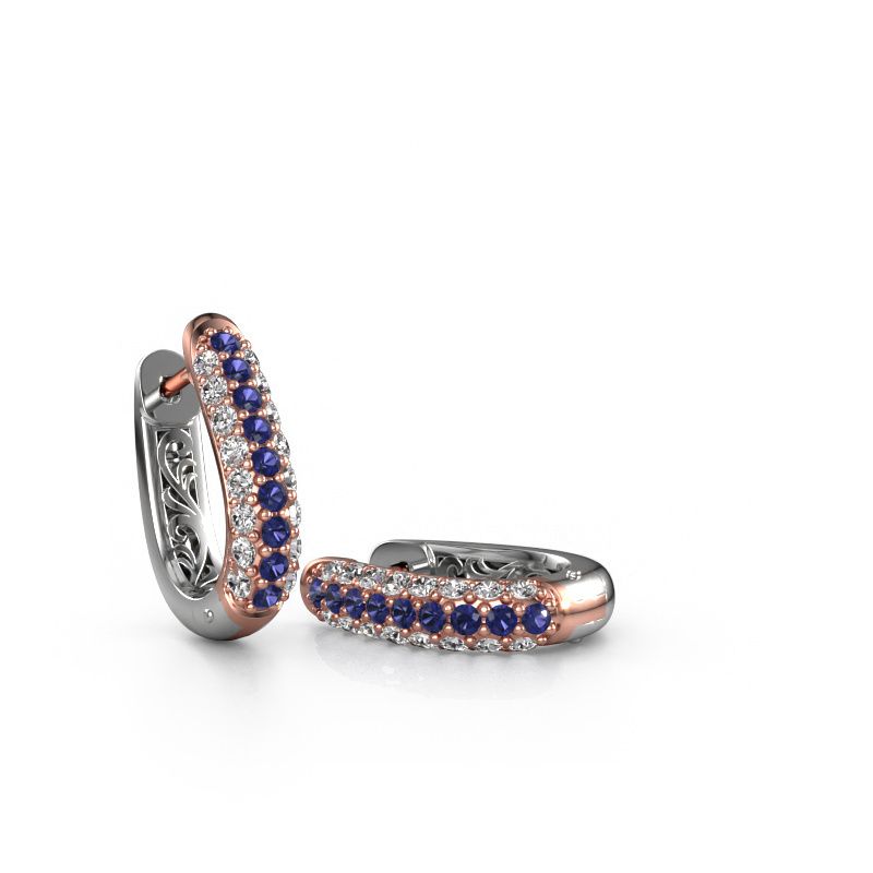 Créoles Danika 8.5 A 585 or rose saphir 1.7 mm