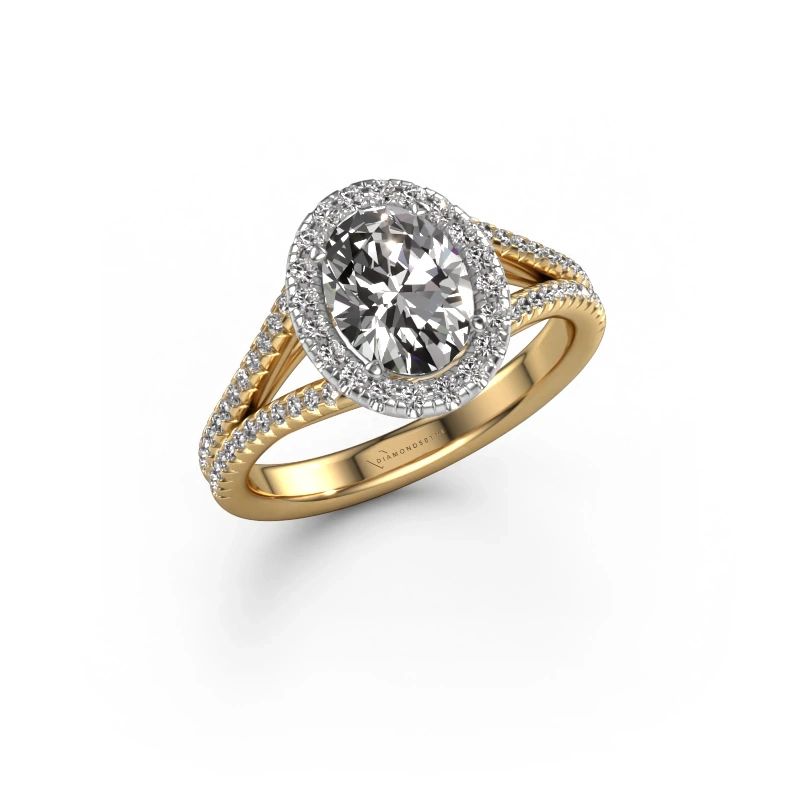 Engagement ring Verla ovl 2 585 gold lab grown diamond 0.670 crt