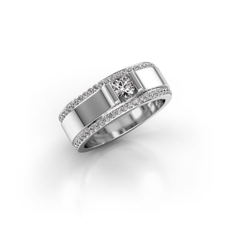 Afbeelding van Herenring Danillo<br/>585 witgoud<br/>Zirkonia 4.2 mm