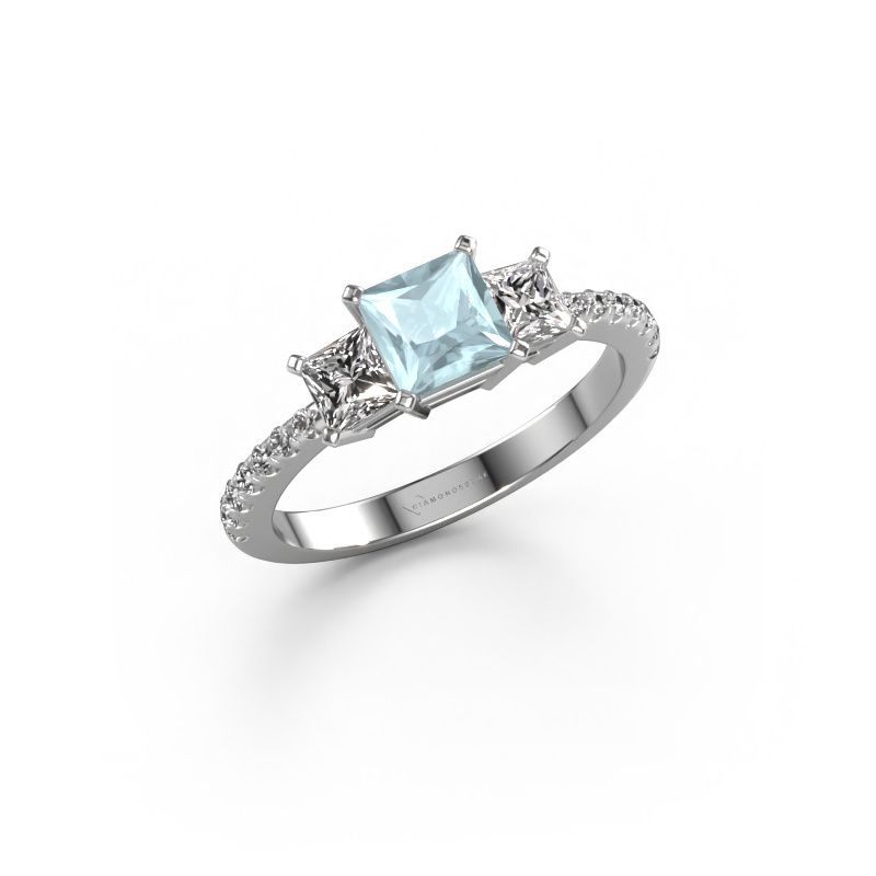 Engagement ring Dorla 950 platinum aquamarine 5 mm