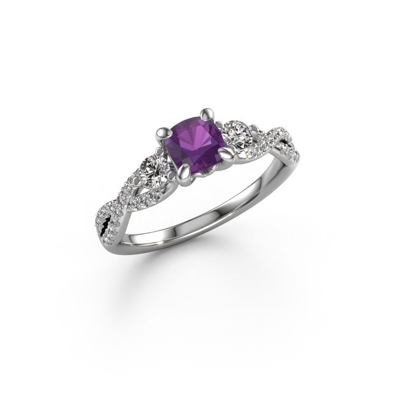 Verlovingsring Marilou CUS 950 platina amethist 5 mm