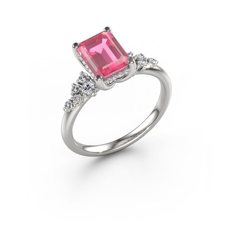 Verlobungsring Emma EME 950 Platin Pink Saphir 8x6 mm