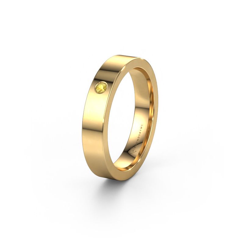 Huwelijksring WH0101L14BP 585 goud gele saffier ±4 x 2 mm