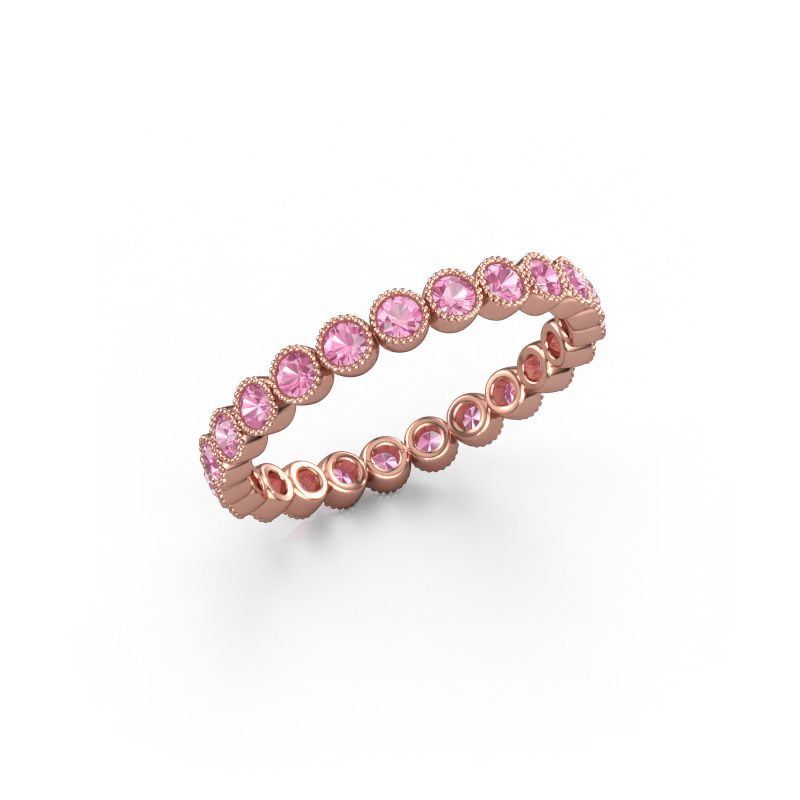 Bague Mariam 0.03 585 or rose saphir rose 2 mm
