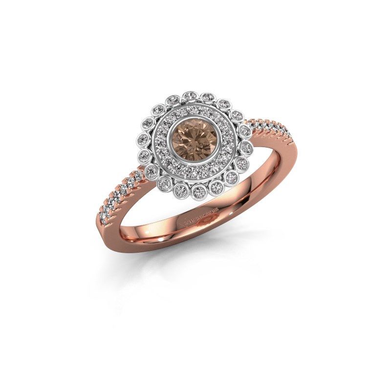 Image of Engagement ring Shanelle<br/>585 rose gold<br/>Brown diamond 0.646 crt