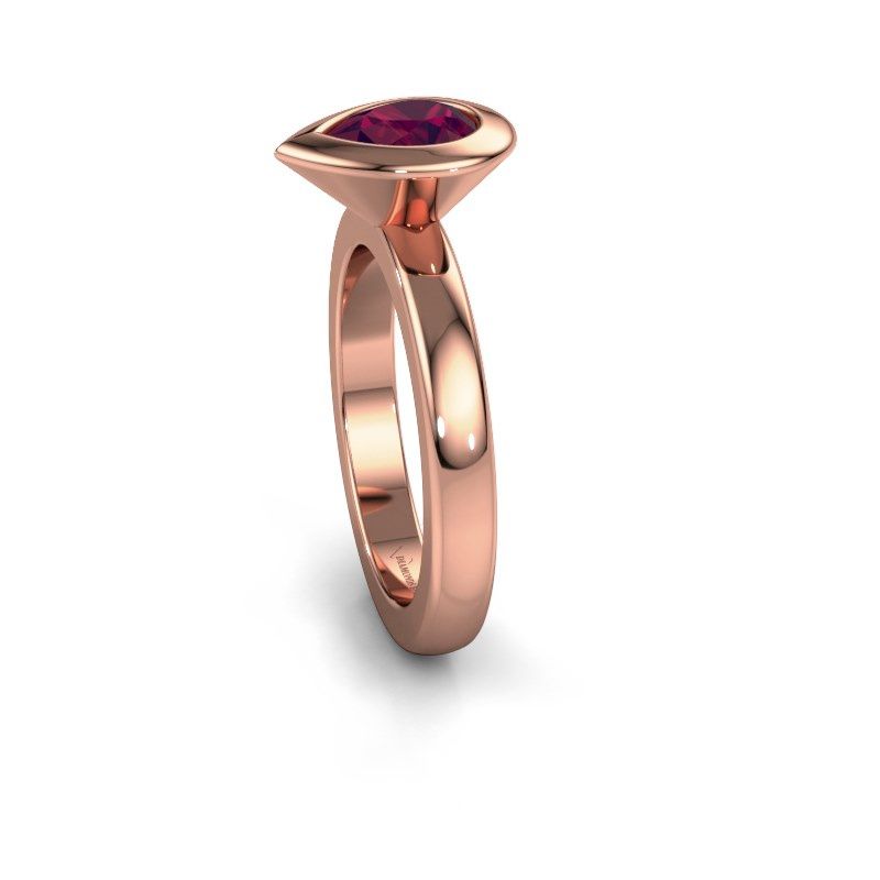 Image of Stacking ring Trudy Pear 585 rose gold rhodolite 7x5 mm