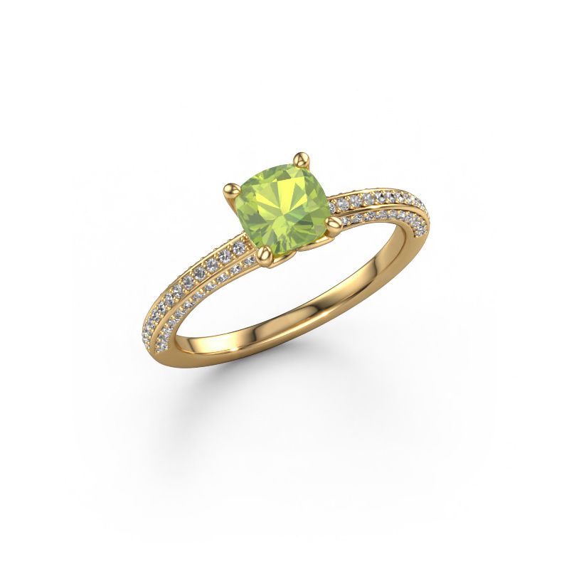 Verlovingsring Elenore cus 585 goud peridoot 5.5 mm