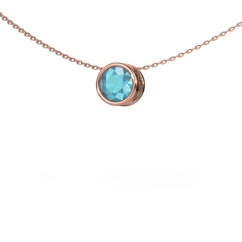Anhänger Lavon RND 585 Roségold Blau Topas 6.5 mm