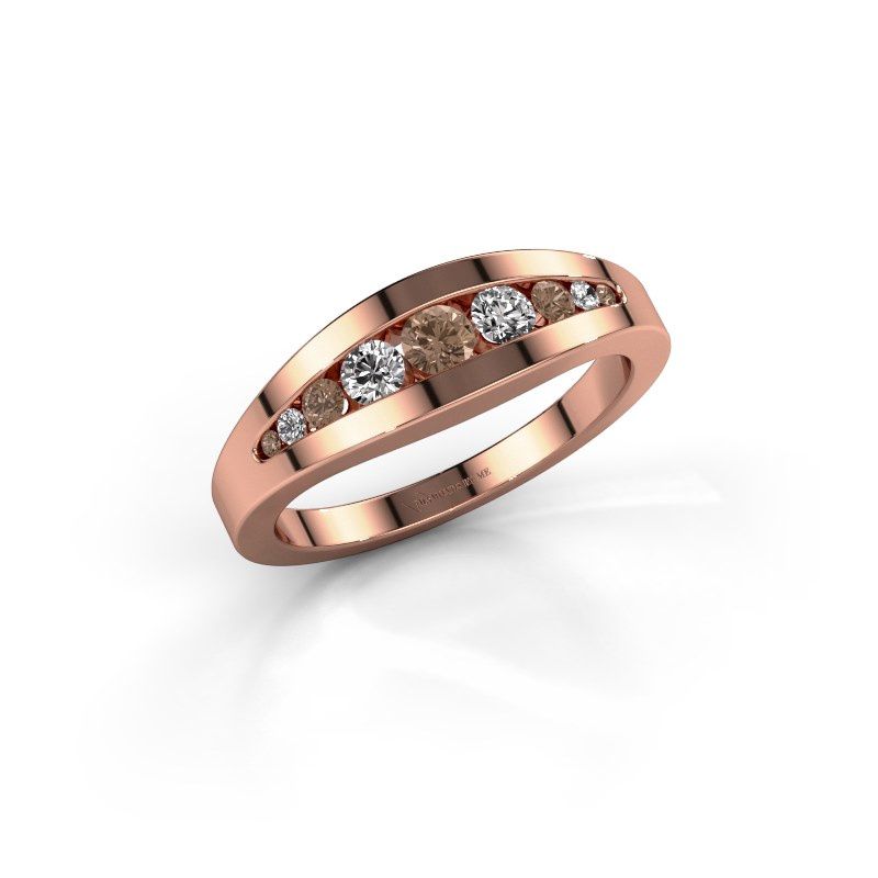 Afbeelding van Ring Oneida<br/>585 rosé goud<br/>Bruine diamant 0.363 crt