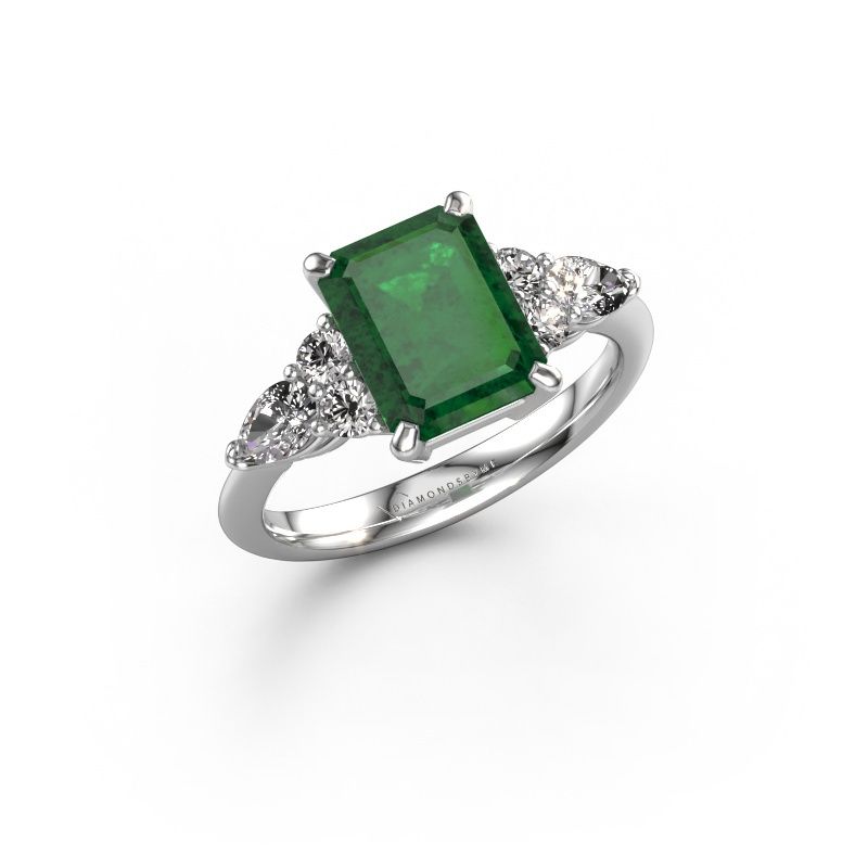 Verlobungsring Melani EME 950 Platin Smaragd 9x7 mm