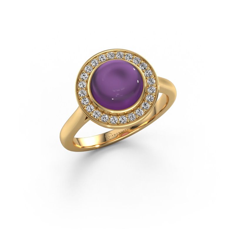 Bague Alisa 585 or jaune améthyste 8 mm