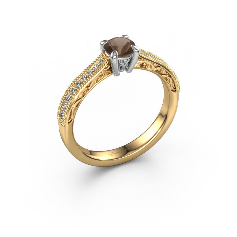 Belofte ring Shonta RND 585 goud rookkwarts 4.7 mm