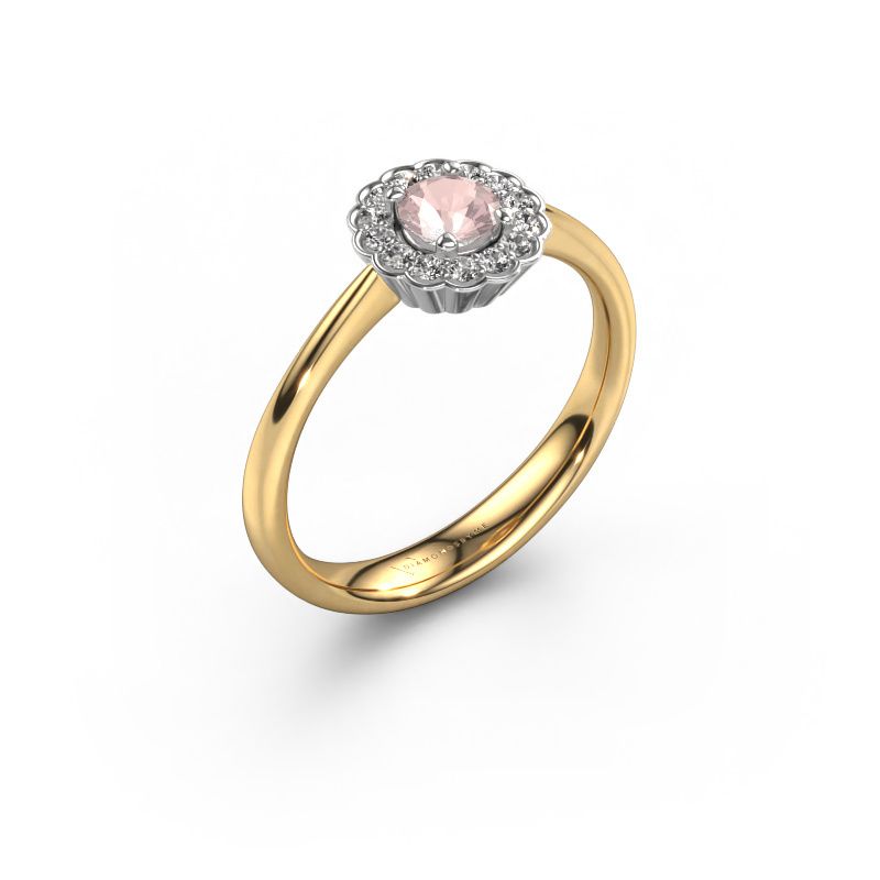 Engagement ring Debi 585 gold morganite champagne 4.2 mm