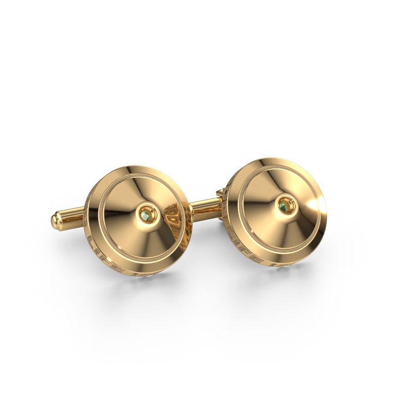 Manschettenknöpfe Demian 585 Gold Turmalin grün 2.2 mm
