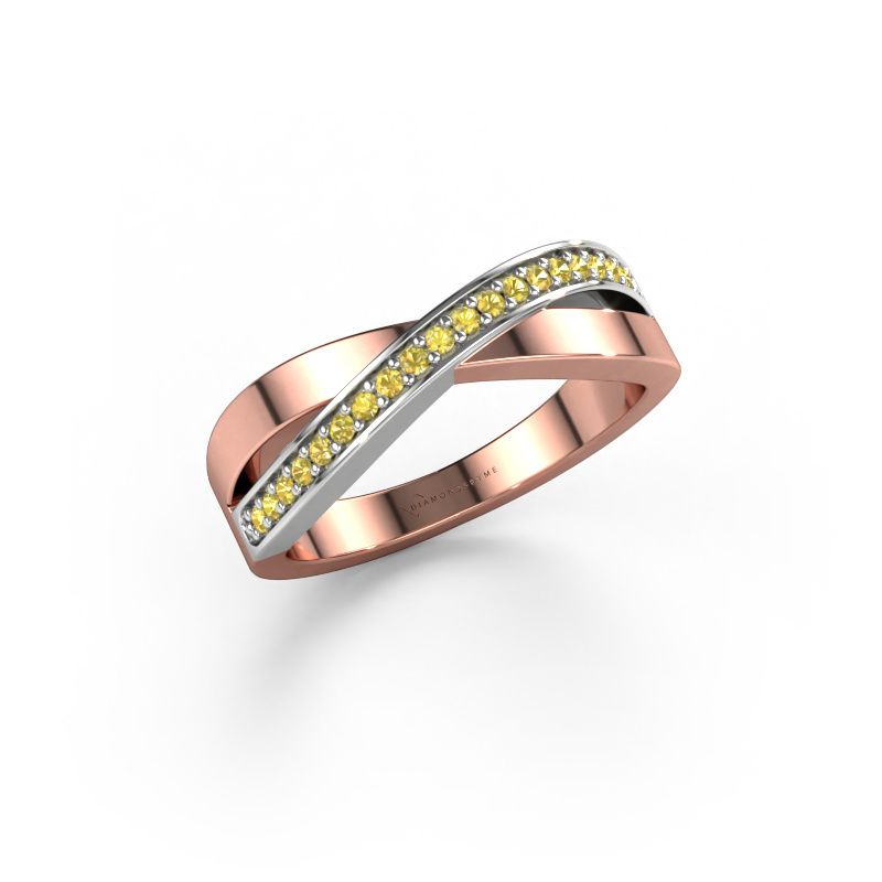 Bague Kaley 585 or rose saphir jaune 1.2 mm