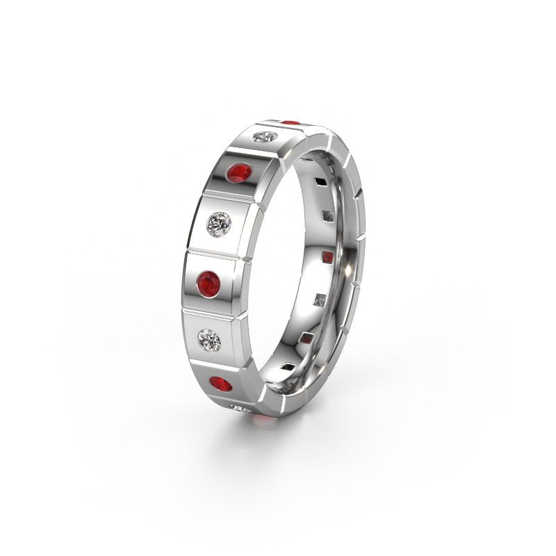 Bague de mariage WH2055L15DP 585 or blanc rubis ±5x2.4 mm