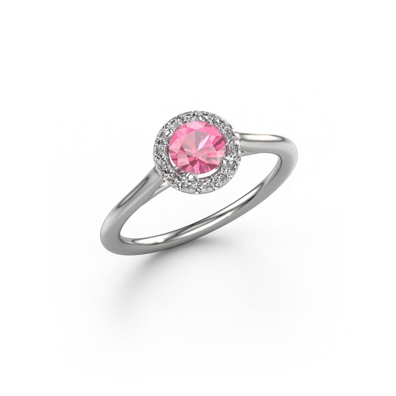 Engagement ring Seline rnd 1 585 white gold pink sapphire 5 mm