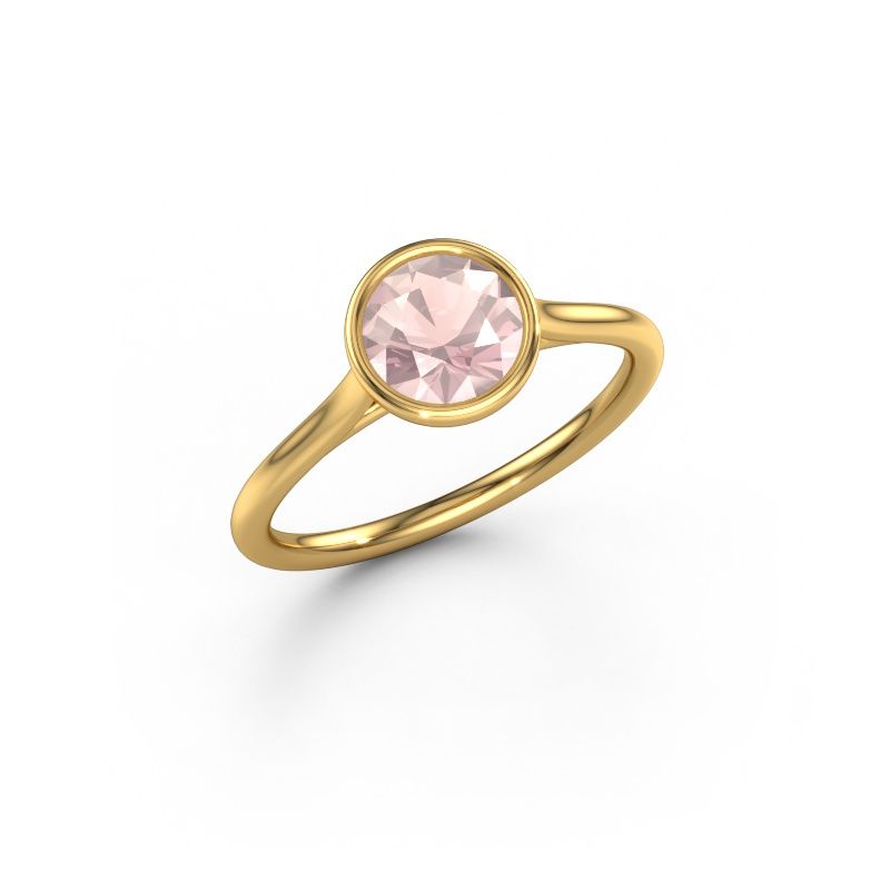 Engagement ring Lavon RND 585 gold morganite champagne 6.5 mm