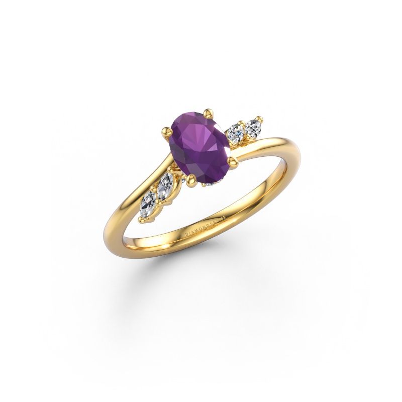 Engagement ring Rosalee OVL 585 gold amethyst 7x5 mm
