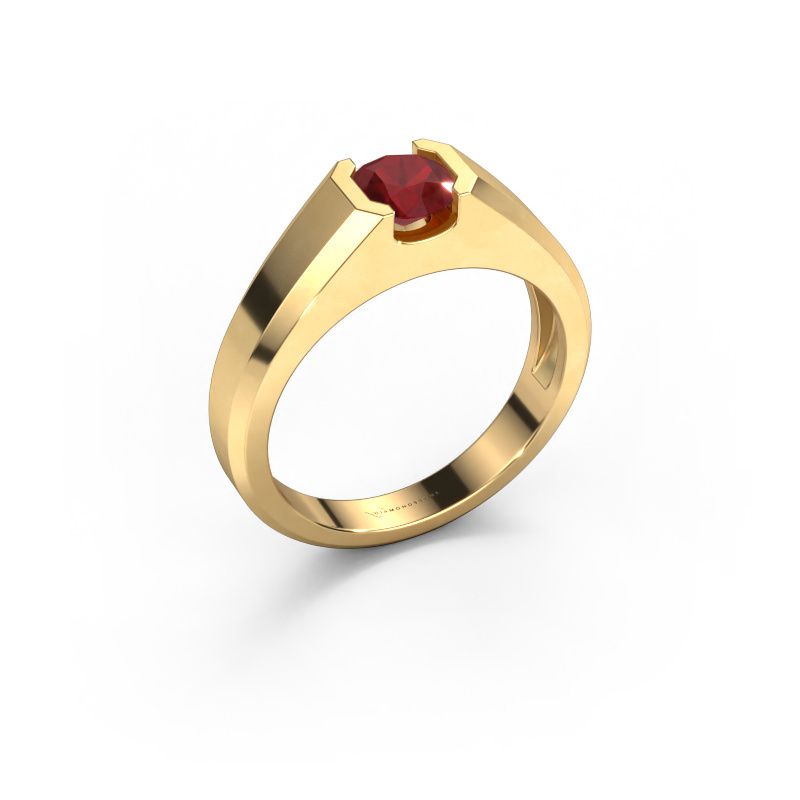 Men's ring Indigo 585 gold ruby 6 mm