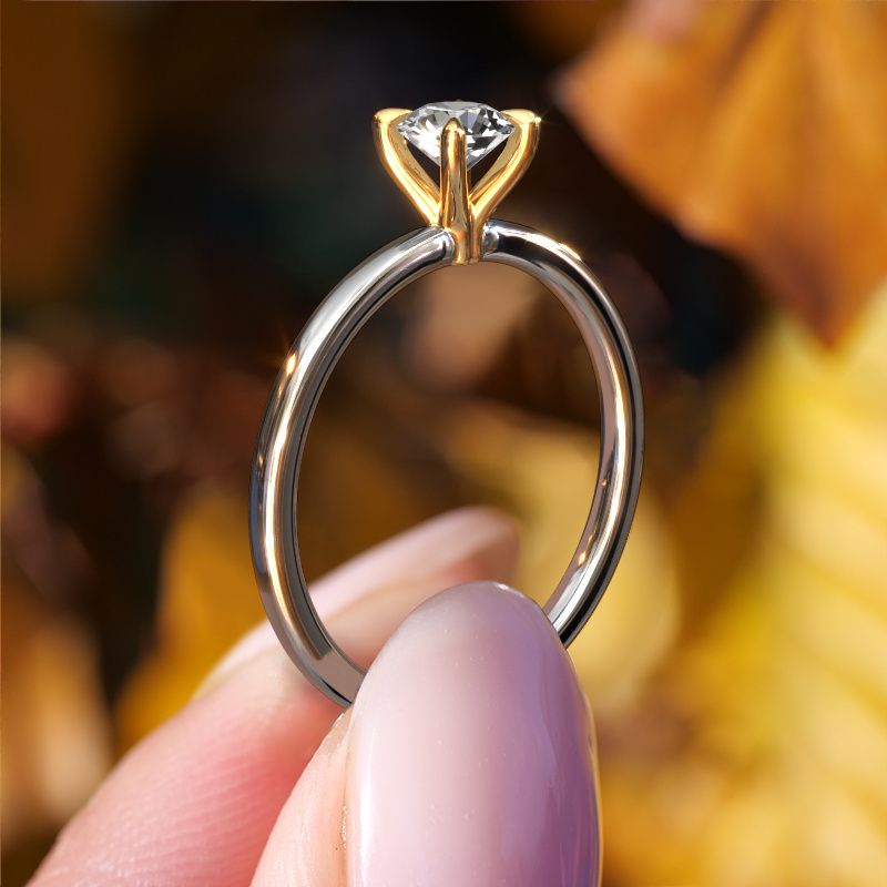 Image of Engagement Ring Crystal Rnd 1<br/>585 white gold<br/>Diamond 0.40 crt