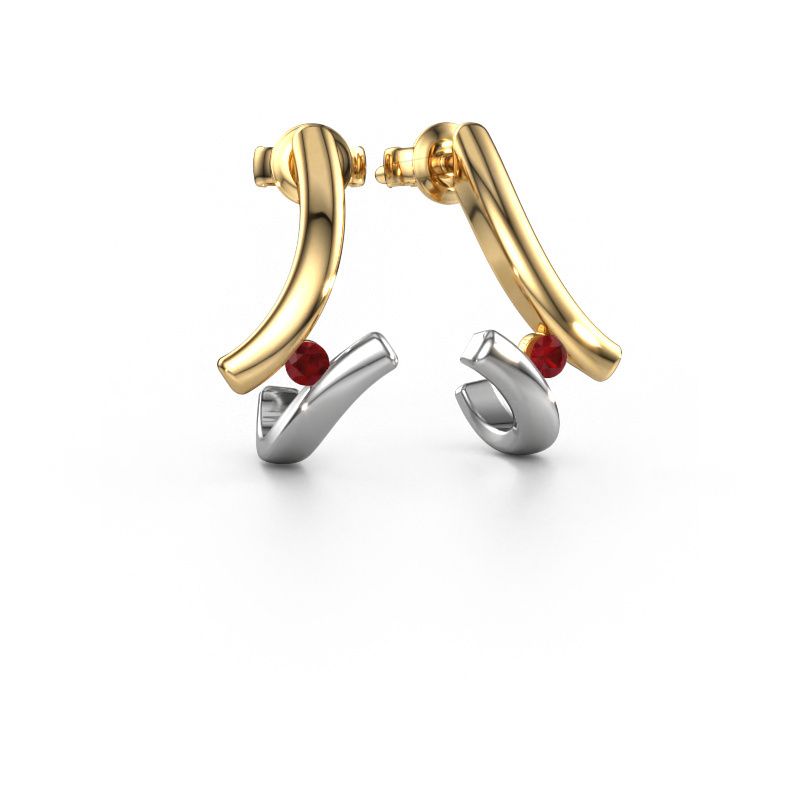 Earrings Amy 585 gold ruby 2.2 mm