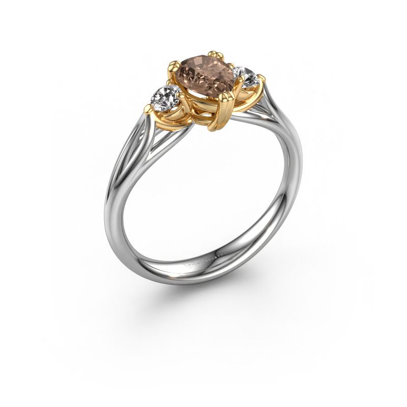 Verlobungsring Amie per 585 Weißgold Braun Diamant 0.85 crt
